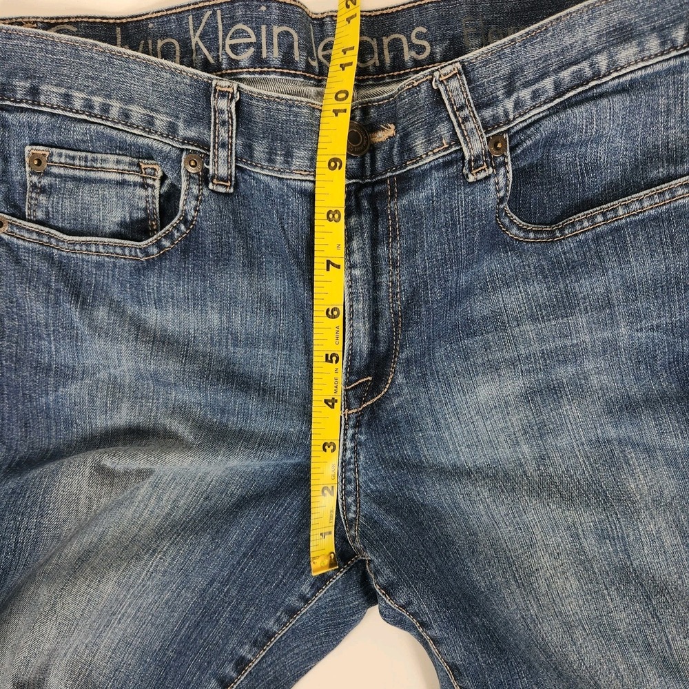 Womens Calvin Klein Jeans Mid Rise Boot Cut Size 30/10 Medium Wash Hemmed to 28" - Picture 12 of 13